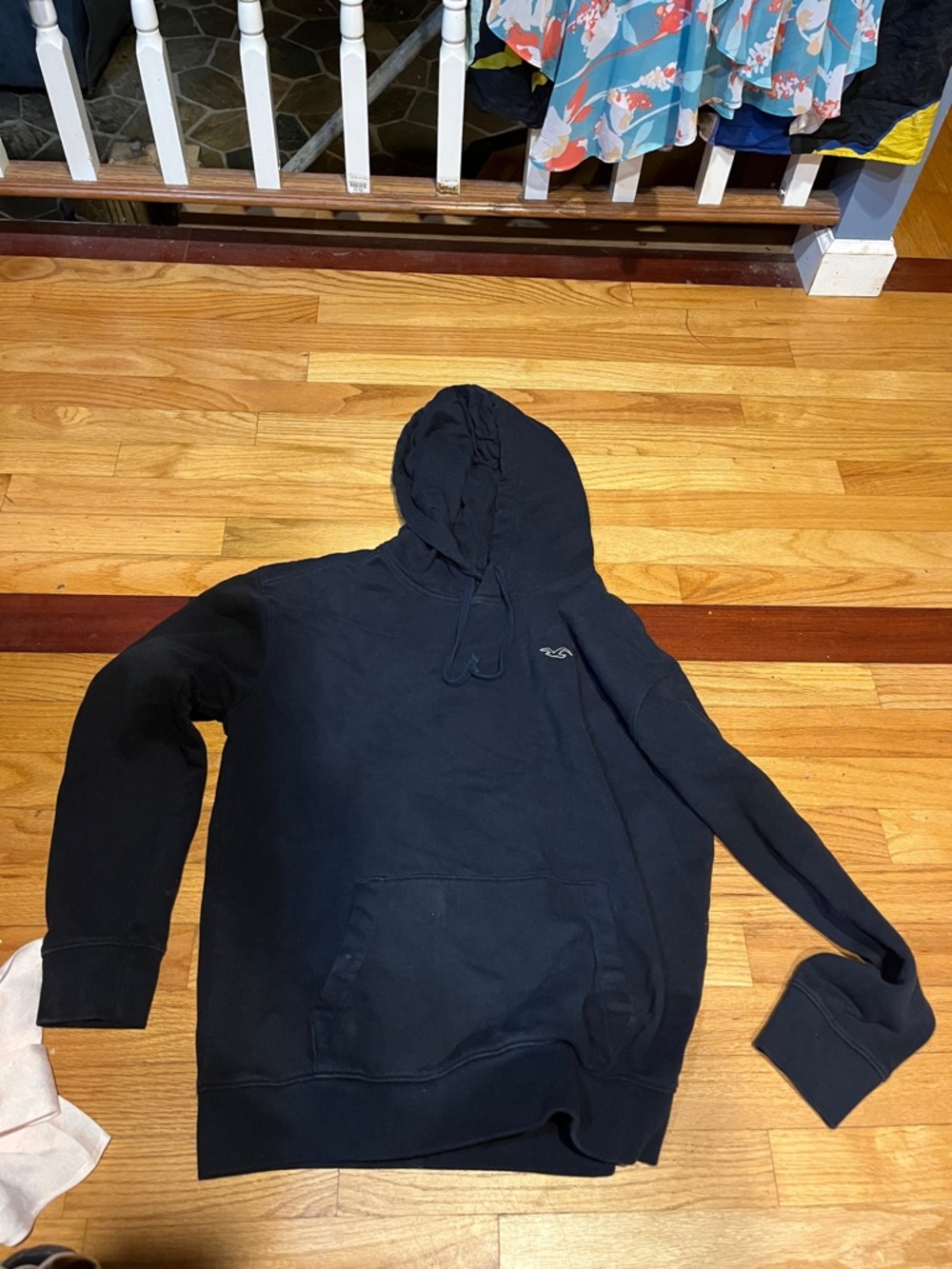 Hollister Black Men's Hooded Pullover Sweatshirt th